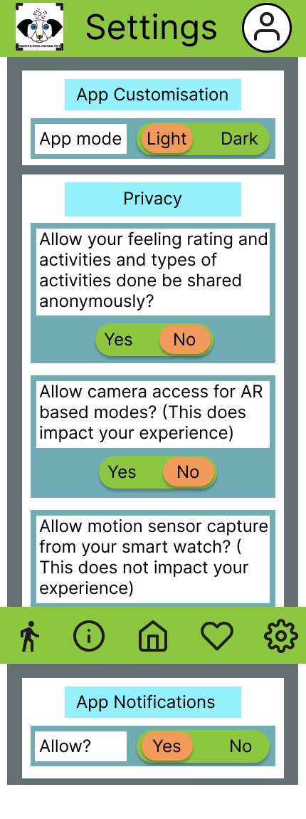 Screenshot of the settings page where i has options to change the app to a different theme settings and other privacy settings.