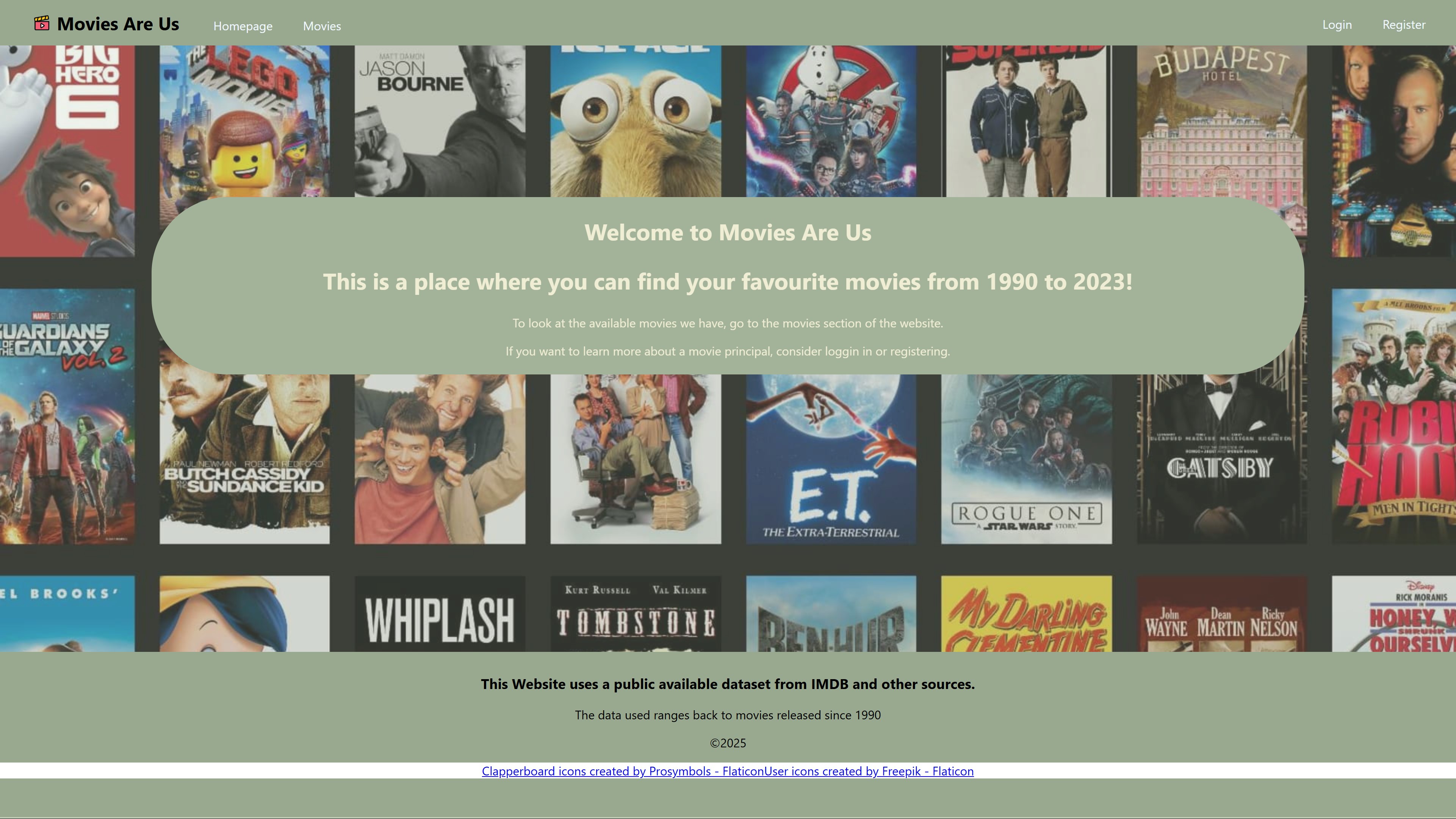 Screenshot of the Movie website Login page that involves the email and password inputs in a simple style.